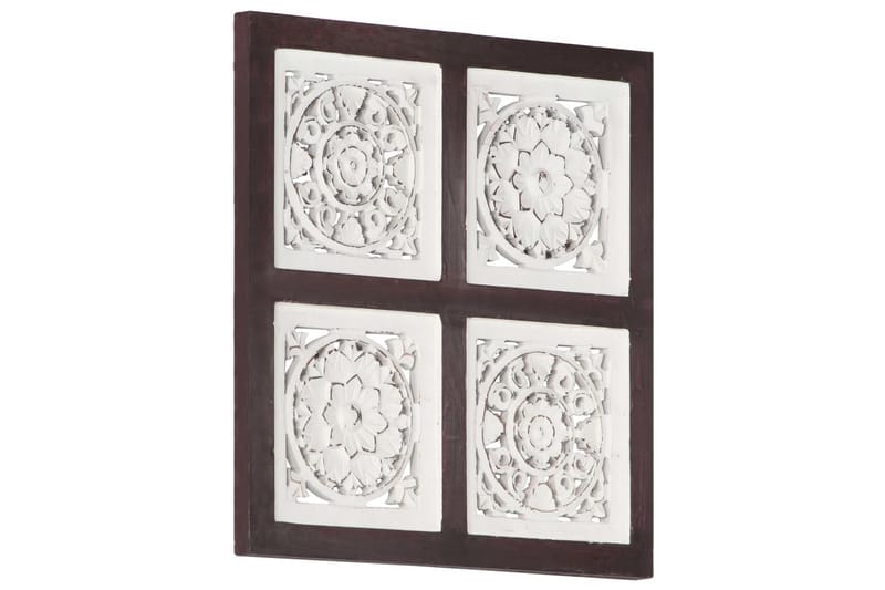 Håndskåret veggpanel MDF 40x40x1,5 cm brun og hvit - Brun - Hus & oppussing - Bygg - Gulv, vegg & tak - Gulv & veggkledning - Veggpanel & panelplate