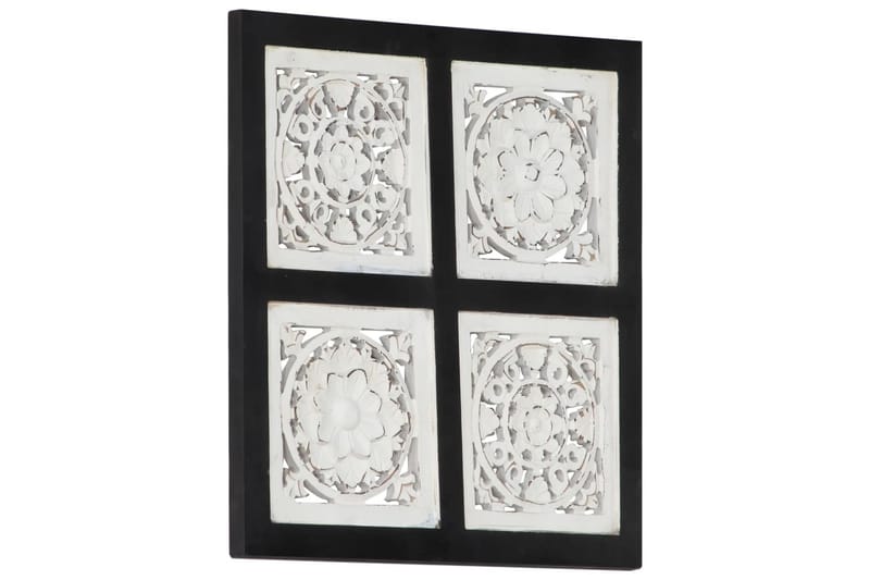 Håndskåret veggpanel MDF 40x40x1,5 cm svart og hvit - Svart - Innvendig panel - Veggpanel & panelplate