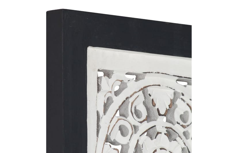 Håndskåret veggpanel MDF 40x40x1,5 cm svart og hvit - Svart - Veggpanel & panelplate - Innvendig panel