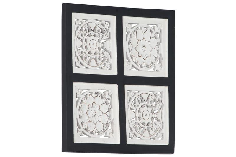 Håndskåret veggpanel MDF 40x40x1,5 cm svart og hvit - Svart - Veggpanel & panelplate - Innvendig panel