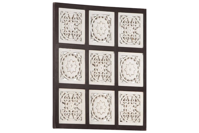 Håndskåret veggpanel MDF 60x60x1,5 cm brun og hvit - Brun - Veggpanel & panelplate - Innvendig panel