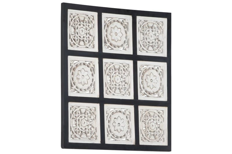 Håndskåret veggpanel MDF 60x60x1,5 cm svart og hvit - Svart - Hus & oppussing - Bygg - Gulv, vegg & tak - Gulv & veggkledning - Veggpanel & panelplate