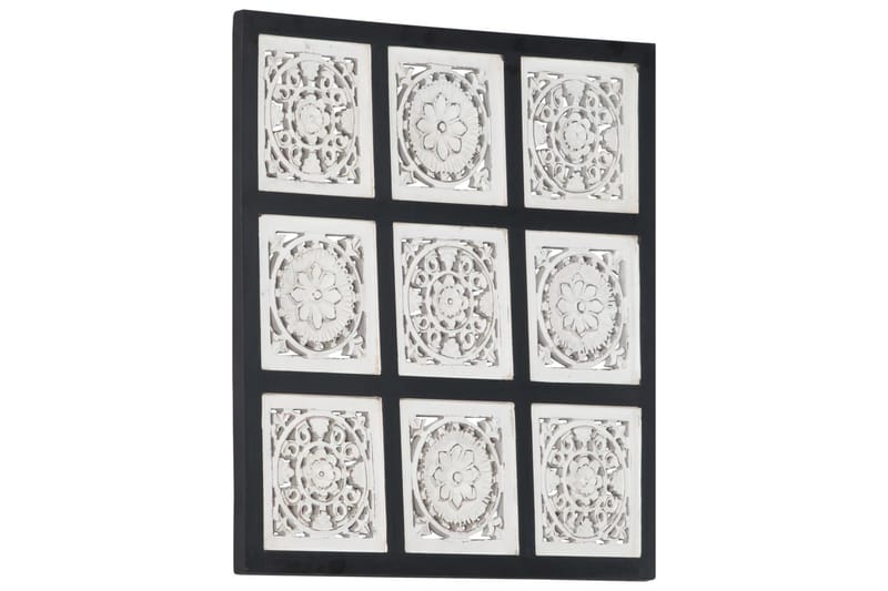Håndskåret veggpanel MDF 60x60x1,5 cm svart og hvit - Svart - Hus & oppussing - Bygg - Gulv, vegg & tak - Gulv & veggkledning - Veggpanel & panelplate