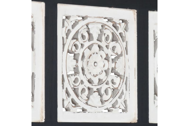 Håndskåret veggpanel MDF 60x60x1,5 cm svart og hvit - Svart - Hus & oppussing - Bygg - Gulv, vegg & tak - Gulv & veggkledning - Veggpanel & panelplate