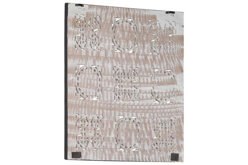 Håndskåret veggpanel MDF 60x60x1,5 cm svart og hvit - Svart - Veggpanel & panelplate - Innvendig panel