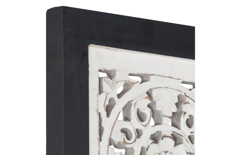 Håndskåret veggpanel MDF 60x60x1,5 cm svart og hvit - Svart - Veggpanel & panelplate - Innvendig panel