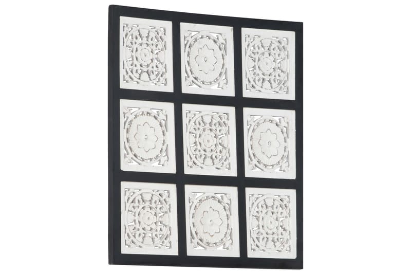 Håndskåret veggpanel MDF 60x60x1,5 cm svart og hvit - Svart - Hus & oppussing - Bygg - Gulv, vegg & tak - Gulv & veggkledning - Veggpanel & panelplate