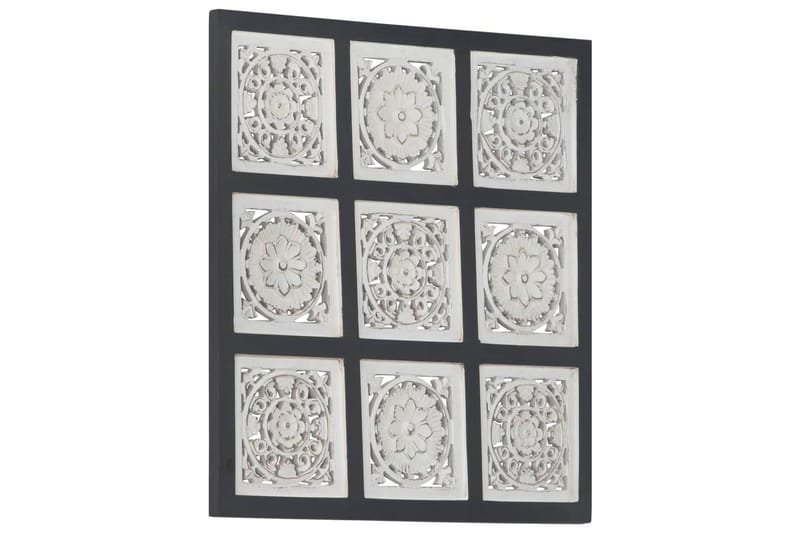 Håndskåret veggpanel MDF 60x60x1,5 cm svart og hvit - Svart - Hus & oppussing - Bygg - Gulv, vegg & tak - Gulv & veggkledning - Veggpanel & panelplate