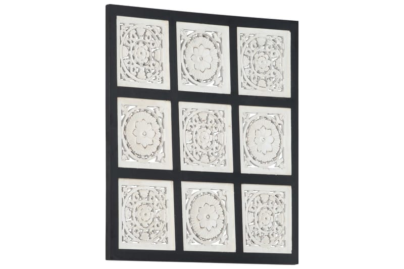 Håndskåret veggpanel MDF 60x60x1,5 cm svart og hvit - Svart - Hus & oppussing - Bygg - Gulv, vegg & tak - Gulv & veggkledning - Veggpanel & panelplate