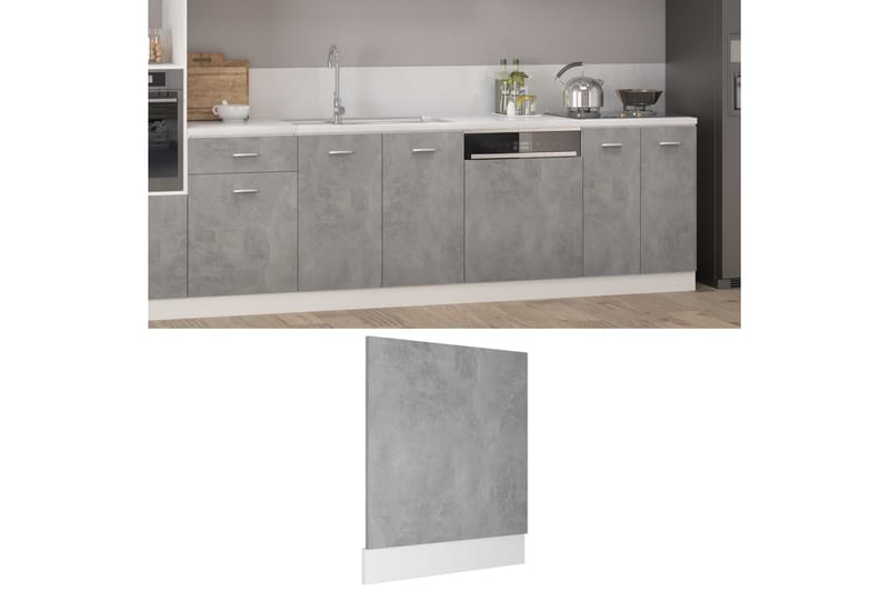 Oppvaskmaskinspanel betonggrå 59,5x3x67 cm sponplate - Grå - Hus & oppussing - Bygg - Gulv, vegg & tak - Gulv & veggkledning - Veggpanel & panelplate