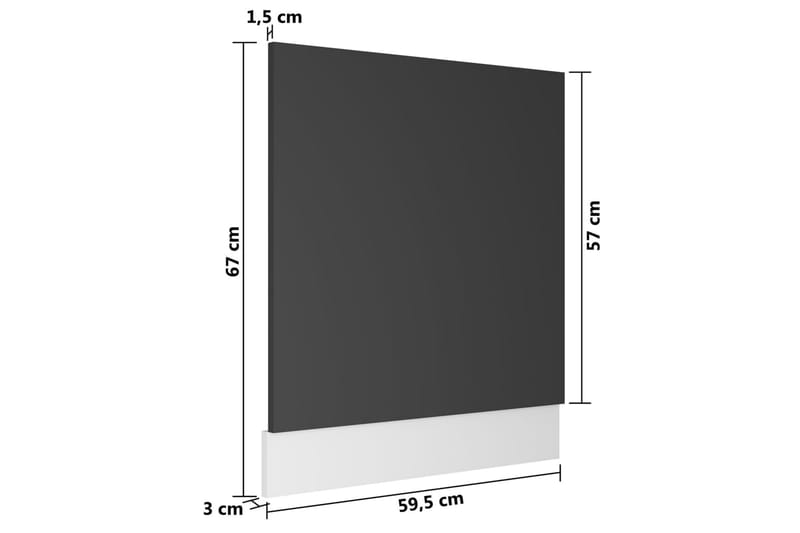 Oppvaskmaskinspanel grå 59,5x3x67 cm sponplate - Grå - Innvendig panel - Veggpanel & panelplate