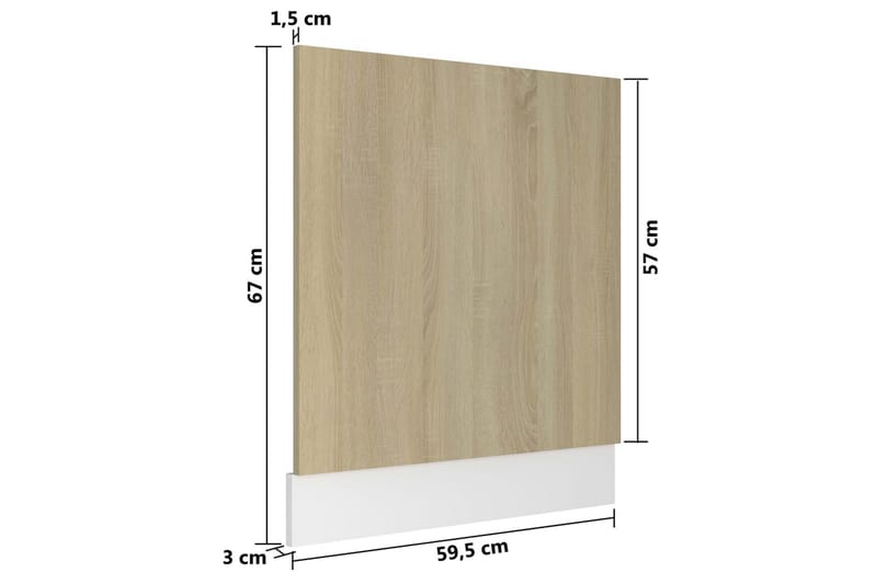 Oppvaskmaskinspanel sonoma eik 59,5x3x67 cm sponplate - Brun - Innvendig panel - Veggpanel & panelplate