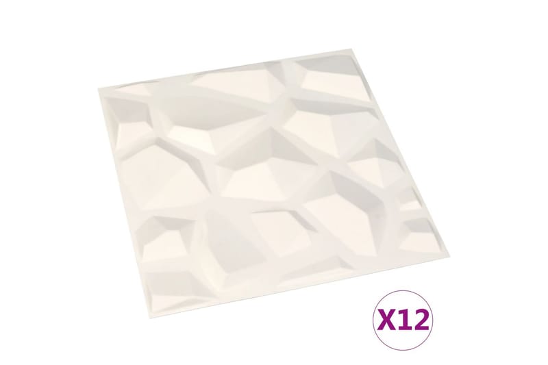 Veggpaneler 12 stk 3D 0,5x0,5 m 3 m² - Hus & oppussing - Bygg - Gulv, vegg & tak - Gulv & veggkledning - Veggpanel & panelplate