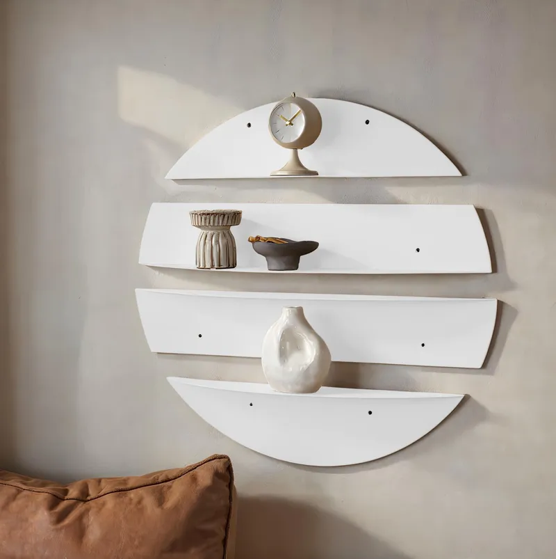 Zalvenn vegghylle 76 cm rund - Hvit - Oppbevaring - Hyller - Vegghylle