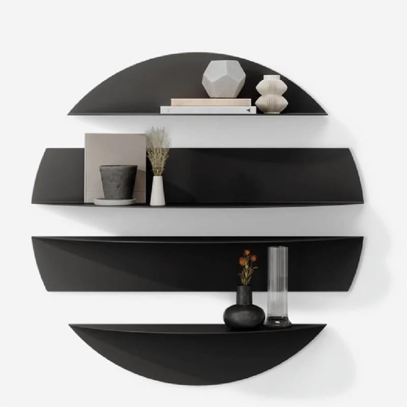 Zalvenn vegghylle 76 cm rund - Svart - Oppbevaring - Hyller - Vegghylle