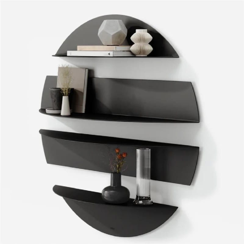 Zalvenn vegghylle 76 cm rund - Svart - Oppbevaring - Hyller - Vegghylle