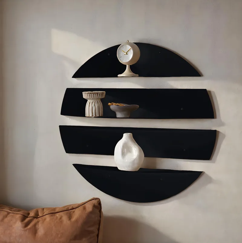 Zalvenn vegghylle 76 cm rund - Svart - Oppbevaring - Hyller - Vegghylle