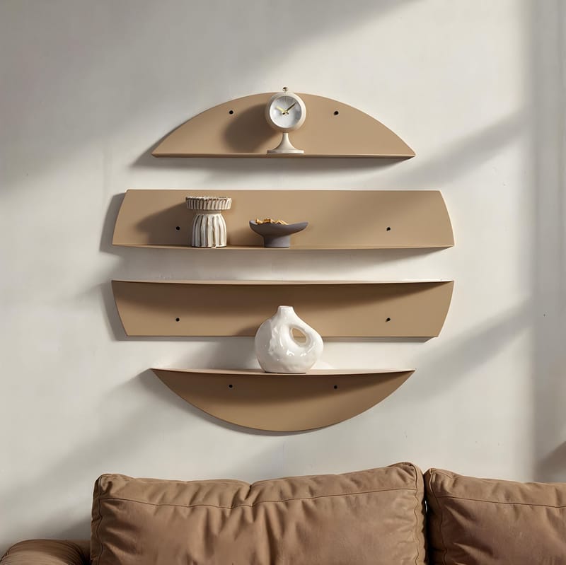 Zalvenn vegghylle 76 cm rund - Taupe - Oppbevaring - Hyller - Vegghylle