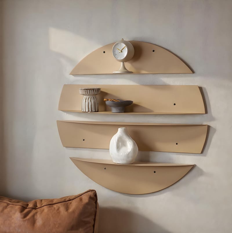 Zalvenn vegghylle 76 cm rund - Taupe - Oppbevaring - Hyller - Vegghylle