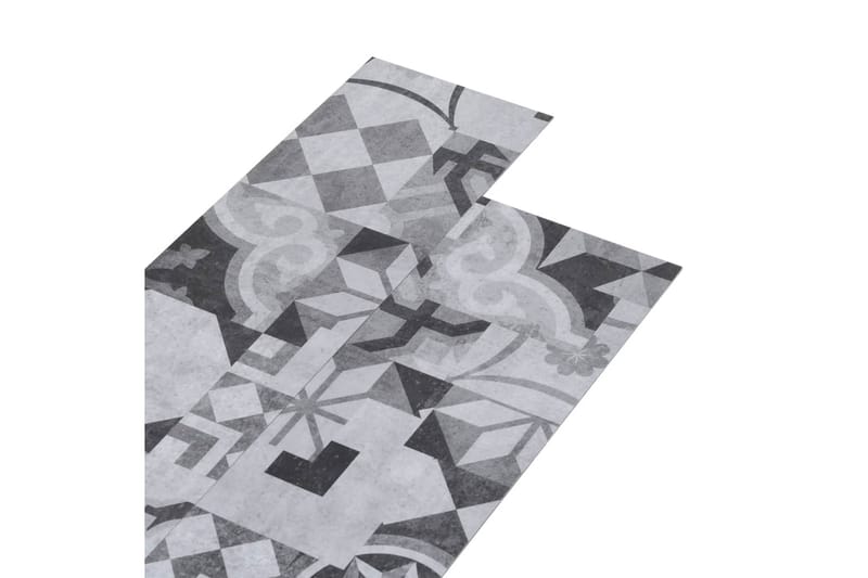 PVC-gulvplanker 5,02 m² 2 mm selvklebende grått mønster - Treheller & trefliser balkong - Vinylgulv & plastgulv - Gulvplater & plastplater
