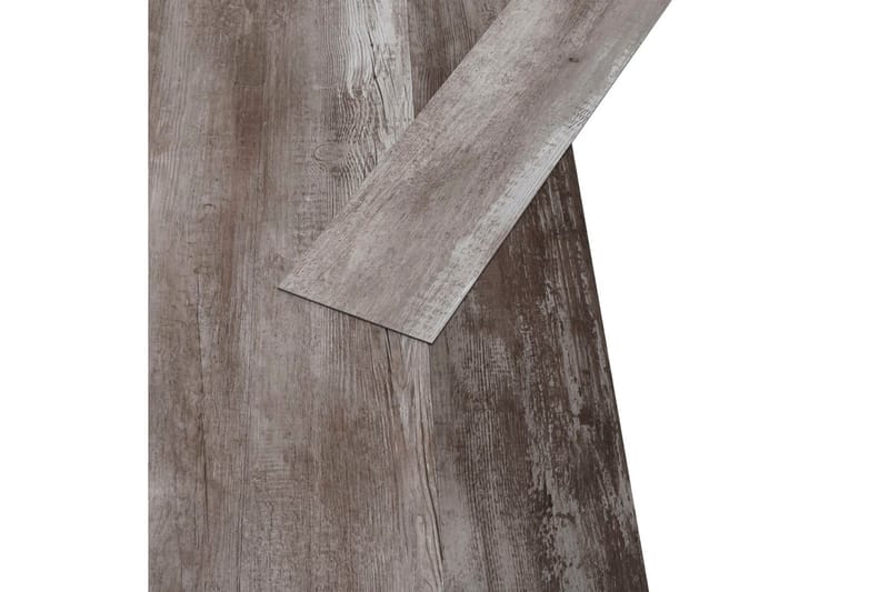 PVC-gulvplanker 5,02 m² 2 mm selvklebende matt tre brun - Treheller & trefliser balkong - Vinylgulv & plastgulv - Gulvplater & plastplater
