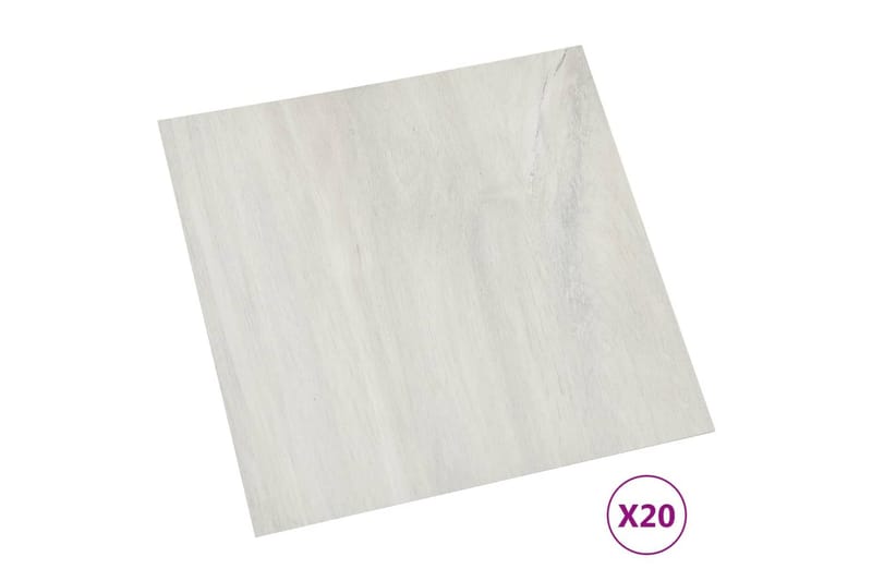 Selvklebende gulvplanker 20 stk PVC 1,86 m² kremhvit - Krem - Hus & oppussing - Bygg - Gulv, vegg & tak - Gulv - Vinylgulv & plastgulv