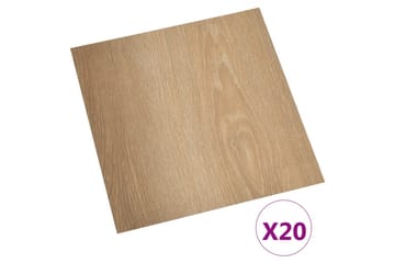 Selvklebende gulvplanker 20 stk PVC 1,86 m² brun - Brun - Hus & oppussing - Bygg - Gulv, vegg & tak - Gulv - Vinylgulv & plastgulv
