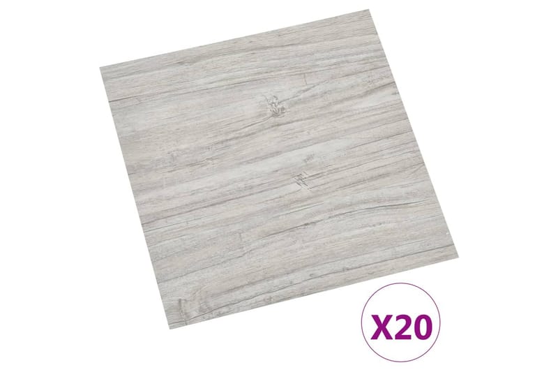Selvklebende gulvplanker 20 stk PVC 1,86 m² lysegrå - Grå - Hus & oppussing - Bygg - Gulv, vegg & tak - Gulv - Vinylgulv & plastgulv
