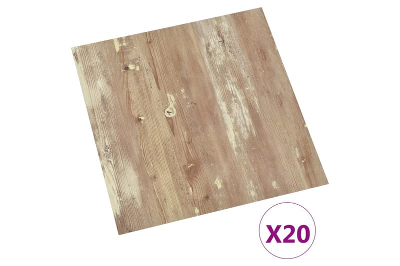 Selvklebende gulvplanker 20 stk PVC 1,86 m² brun - Brun - Hus & oppussing - Bygg - Gulv, vegg & tak - Gulv - Vinylgulv & plastgulv