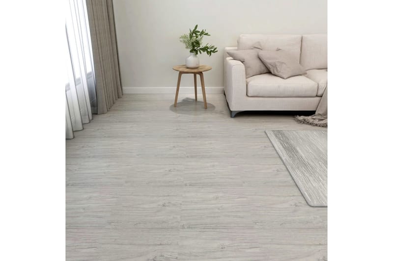 Selvklebende gulvplanker 55 stk PVC 5,11 m² lysegrå - Grå - Hus & oppussing - Bygg - Gulv, vegg & tak - Gulv - Vinylgulv & plastgulv