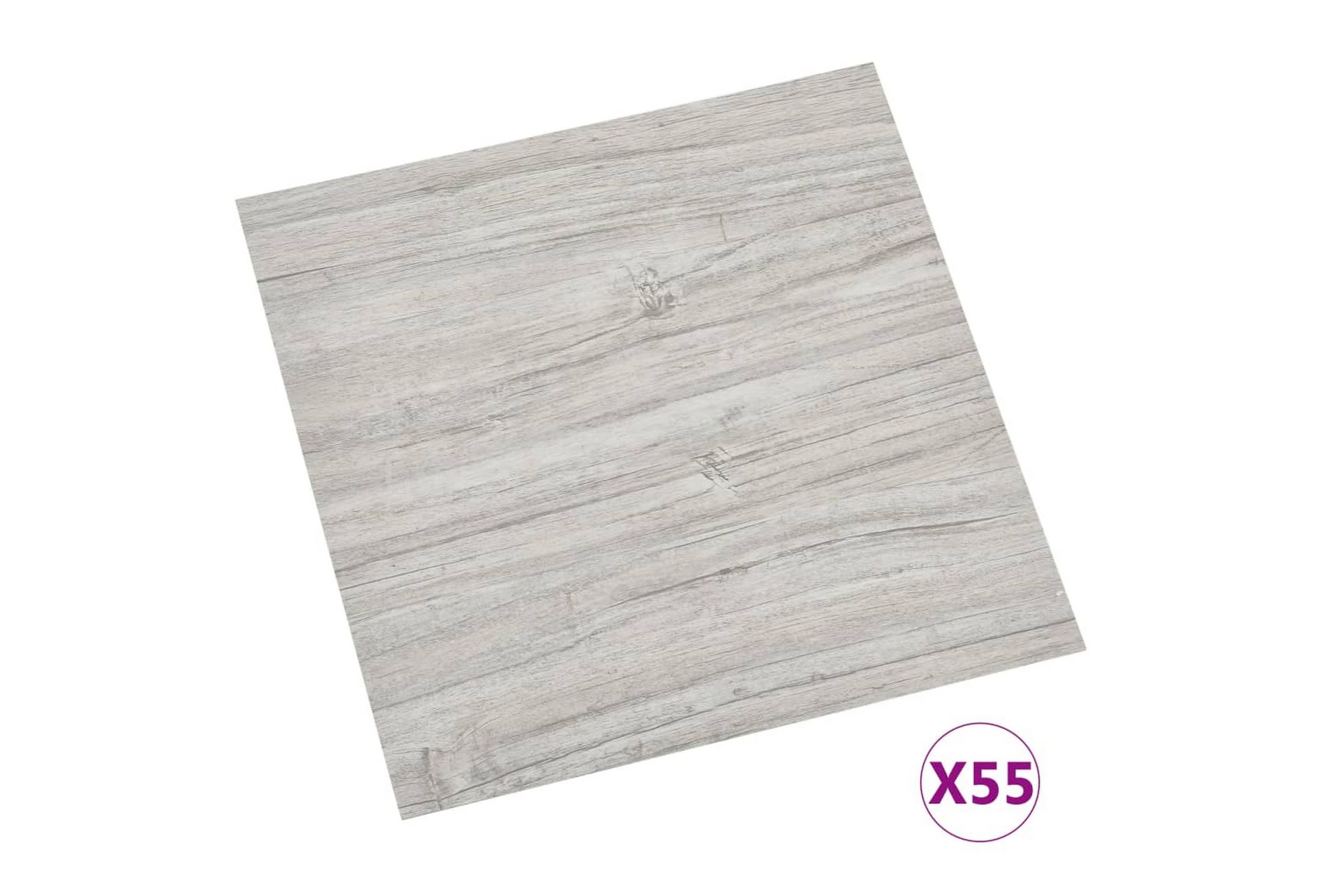 Selvklebende gulvplanker 55 stk PVC 5,11 m² lysegrå - Grå - Hus & oppussing - Bygg - Gulv, vegg & tak - Gulv - Vinylgulv & plastgulv