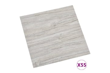 Selvklebende gulvplanker 55 stk PVC 5,11 m² lysegrå - Grå - Hus & oppussing - Bygg - Gulv, vegg & tak - Gulv - Vinylgulv & plastgulv