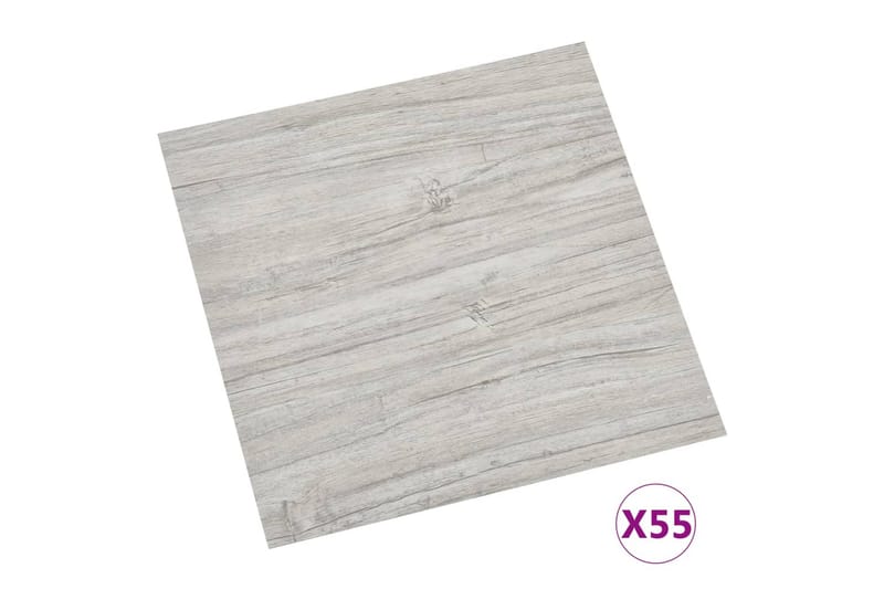 Selvklebende gulvplanker 55 stk PVC 5,11 m² lysegrå - Grå - Hus & oppussing - Bygg - Gulv, vegg & tak - Gulv - Vinylgulv & plastgulv
