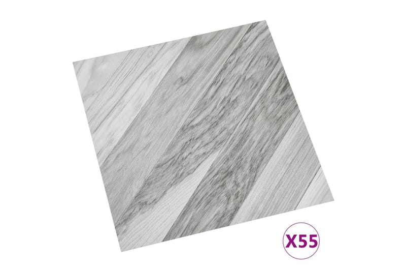 Selvklebende gulvplanker 55 stk PVC 5,11 m² grå stripet - Grå - Treheller & trefliser balkong - Vinylgulv & plastgulv - Gulvplater & plastplater