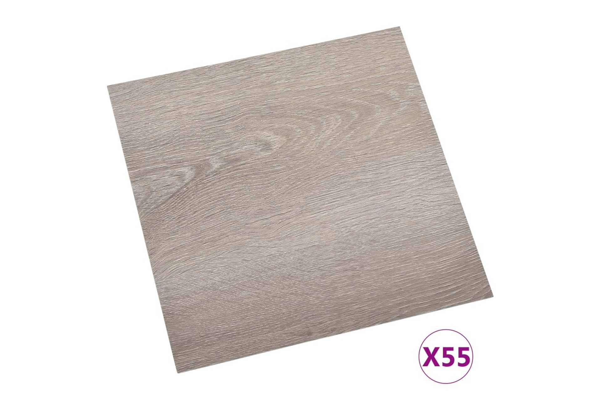 Selvklebende gulvplanker 55 stk PVC 5,11 m² gråbrun - Taupe - Hus & oppussing - Bygg - Gulv, vegg & tak - Gulv - Vinylgulv & plastgulv