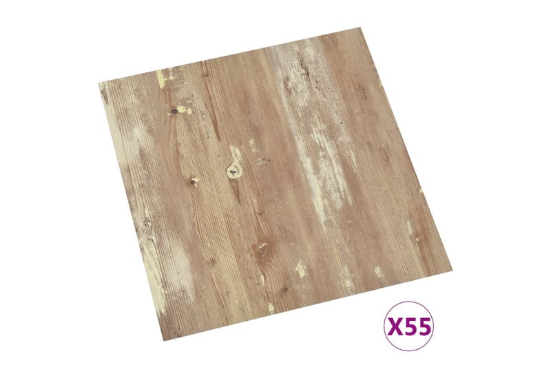 Selvklebende gulvplanker 55 stk PVC 5,11 m² brun - Brun - Hus & oppussing - Bygg - Gulv, vegg & tak - Gulv - Vinylgulv & plastgulv