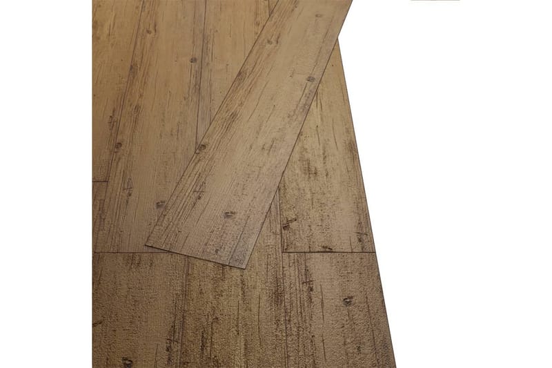 Selvklebende PVC gulvplanker 5,21 m² 2 mm brun valnøtt - Brun - Treheller & trefliser balkong - Vinylgulv & plastgulv - Gulvplater & plastplater