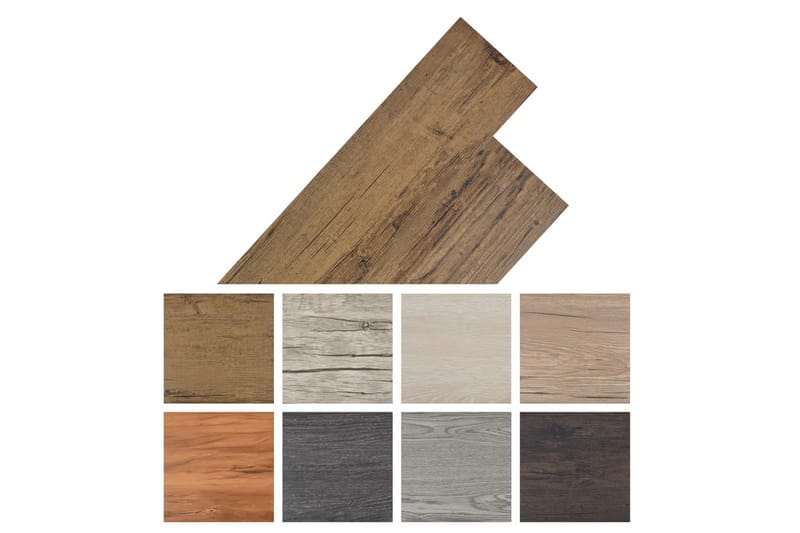 Selvklebende PVC gulvplanker 5,21 m² 2 mm brun valnøtt - Brun - Hus & oppussing - Bygg - Gulv, vegg & tak - Gulv - Vinylgulv & plastgulv