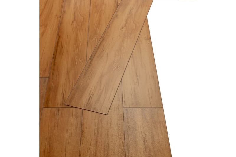 Selvklebende PVC-gulvplanker 5,21 m² 2 mm alm naturlig - Brun - Treheller & trefliser balkong - Vinylgulv & plastgulv - Gulvplater & plastplater