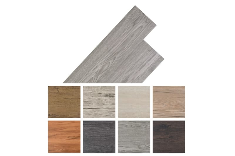 Selvklebende PVC-gulvplanker 5,21 m² 2 mm mørkegrå - Grå - Hus & oppussing - Bygg - Gulv, vegg & tak - Gulv - Vinylgulv & plastgulv