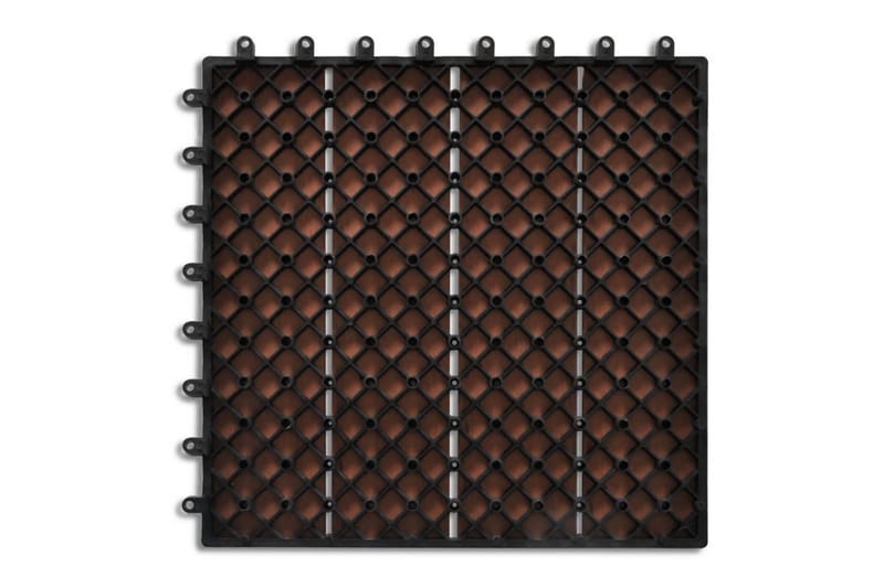 WPC Fliser 30 x 30 cm 11stk 1m2 Brun - Hus & oppussing - Bygg - Gulv, vegg & tak - Gulv - Vinylgulv & plastgulv