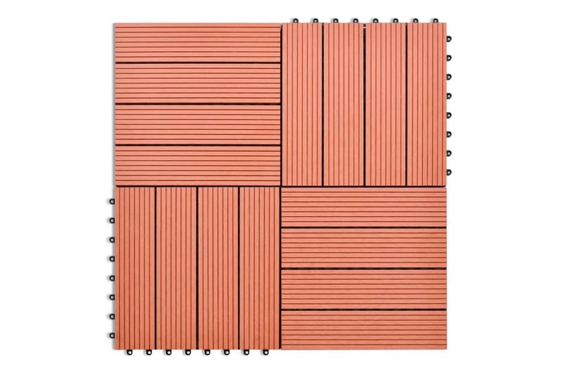 WPC Fliser 30 x 30 cm 11stk 1m2 Brun - Hus & oppussing - Bygg - Gulv, vegg & tak - Gulv - Vinylgulv & plastgulv