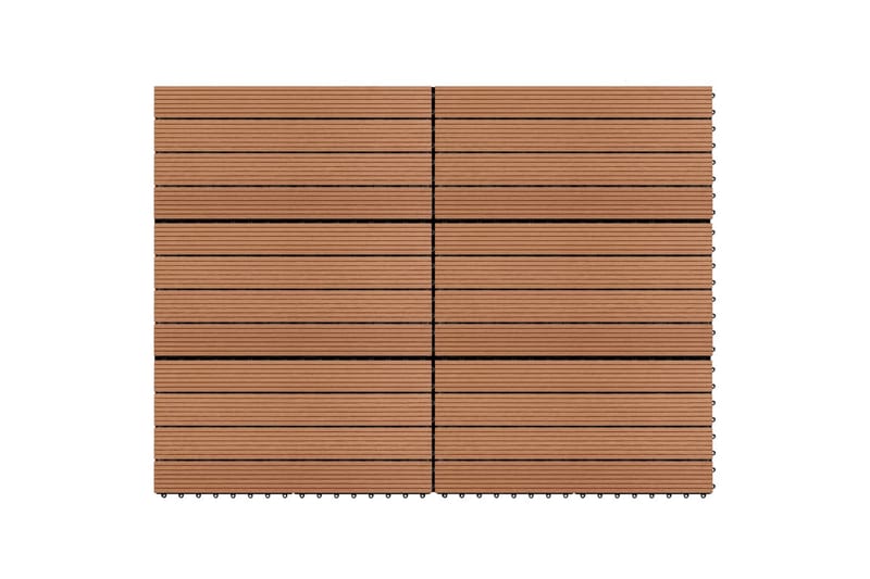 WPC Terrassebord 60x30 cm 6 stk 1m² brun - Hus & oppussing - Bygg - Gulv, vegg & tak - Gulv - Vinylgulv & plastgulv