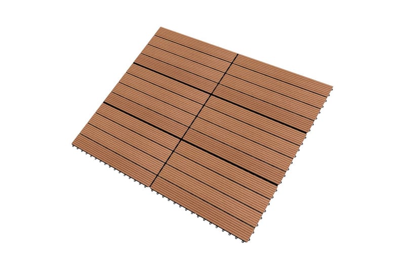WPC Terrassebord 60x30 cm 6 stk 1m² brun - Hus & oppussing - Bygg - Gulv, vegg & tak - Gulv - Vinylgulv & plastgulv