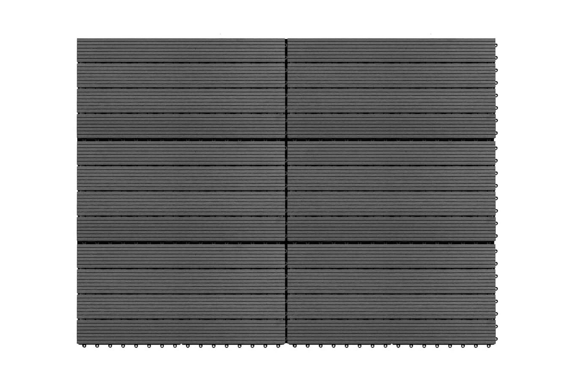 WPC Terrassebord 60x30 cm 6 stk 1m² grå - Hus & oppussing - Bygg - Gulv, vegg & tak - Gulv - Vinylgulv & plastgulv