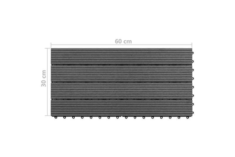 WPC Terrassebord 60x30 cm 6 stk 1m² grå - Treheller & trefliser balkong - Vinylgulv & plastgulv - Gulvplater & plastplater