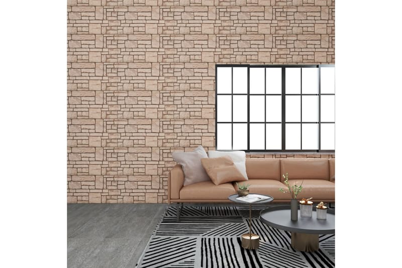 3D veggpaneler med beige mursteindesign 11 stk EPS - Beige - Hus & oppussing - Bygg - Gulv, vegg & tak - Platemateriale & byggeplate - Innvendig panel