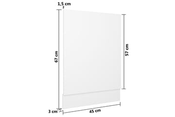 Oppvaskmaskinspanel hvit 45x3x67 cm sponplate - Hvit - Hus & oppussing - Bygg - Gulv, vegg & tak - Platemateriale & byggeplate - Innvendig panel