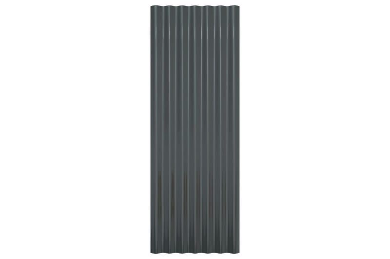 Takpaneler 12 stk pulverlakkert stål antrasitt 100x36 cm - Hus & oppussing - Bygg - Gulv, vegg & tak - Platemateriale & byggeplate - Takpanel & takplate