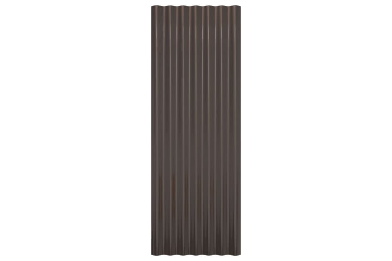 Takpaneler 12 stk pulverlakkert stål brun 100x36 cm - Takpanel & takplate